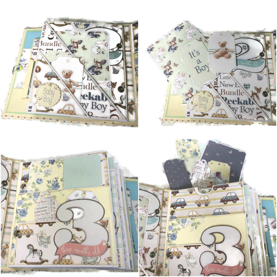 Baby Boy, First Year Mini Album, Photo Album, Memory Book, Scrapbook