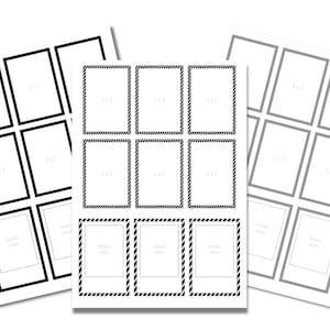 Printable Photo Mats for Photo Sizes - 2x3, 3.5x5, 4x6. 5x7, Instax ...