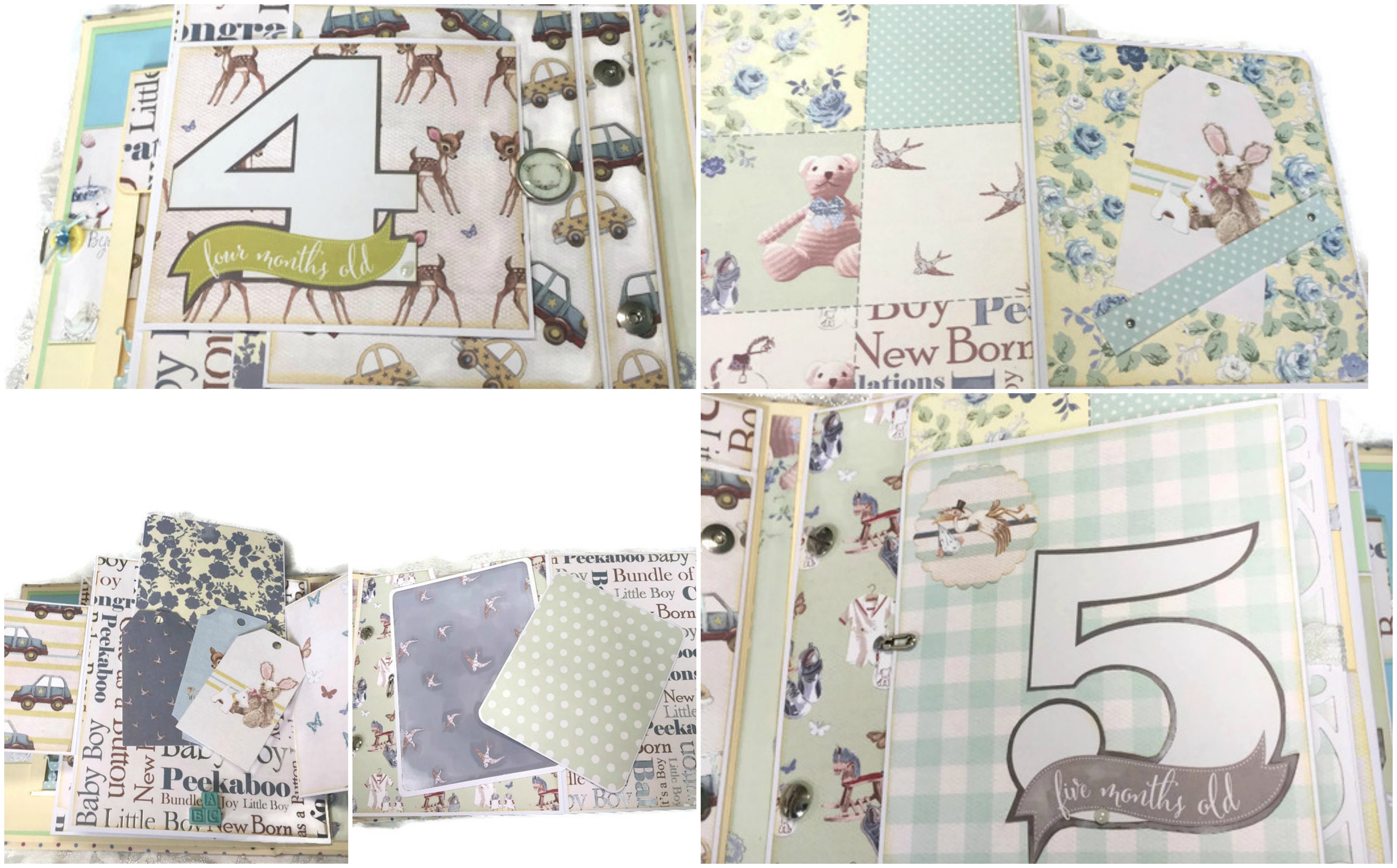 Baby Boy, First Year Mini Album, Photo Album, Memory Book, Scrapbook