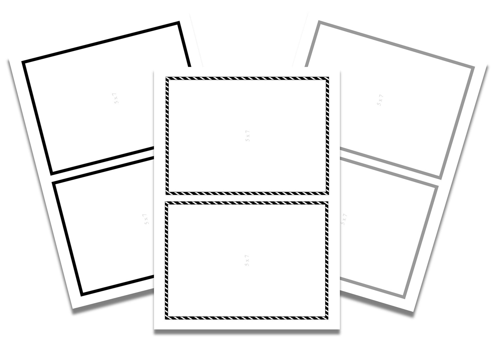 Printable Photo Mats for Photo Sizes - 2x3, 3.5x5, 4x6. 5x7, Instax ...
