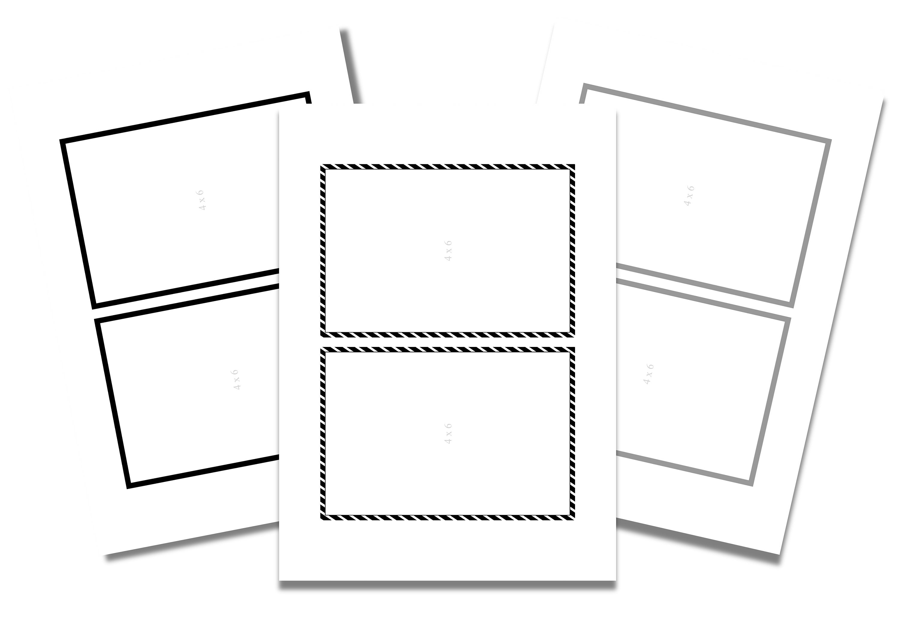 Printable Photo Mats for Photo Sizes - 2x3, 3.5x5, 4x6. 5x7, Instax ...