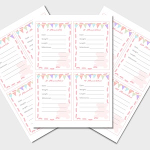 Baby Milestone Cards - Filles - Téléchargement numérique - Imprimable