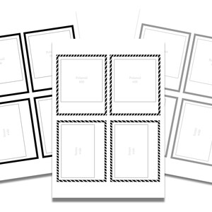 Printable Photo Mats for Photo Sizes - 2x3, 3.5x5, 4x6. 5x7, Instax ...
