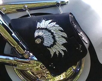 Custom  Swingarm Bag for Honda Motorcycle, Motorcycle Leather Saddle Bag, Motorcycle Luggage, Indian Chief Design, Motorcycle Side Bag