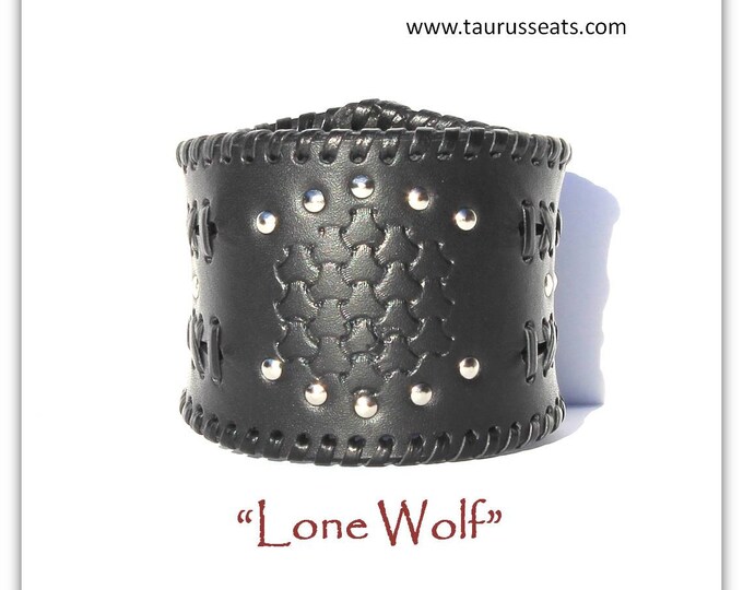 Black Leather Bracelet Cuff Mens Wristband Leather Bikers Etsy