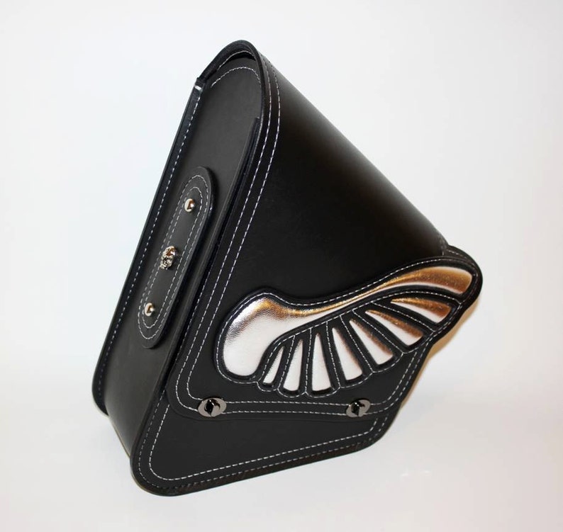Custom Motorcycle Swingarm Bag for Harley Davidson Softail, Leather Bag