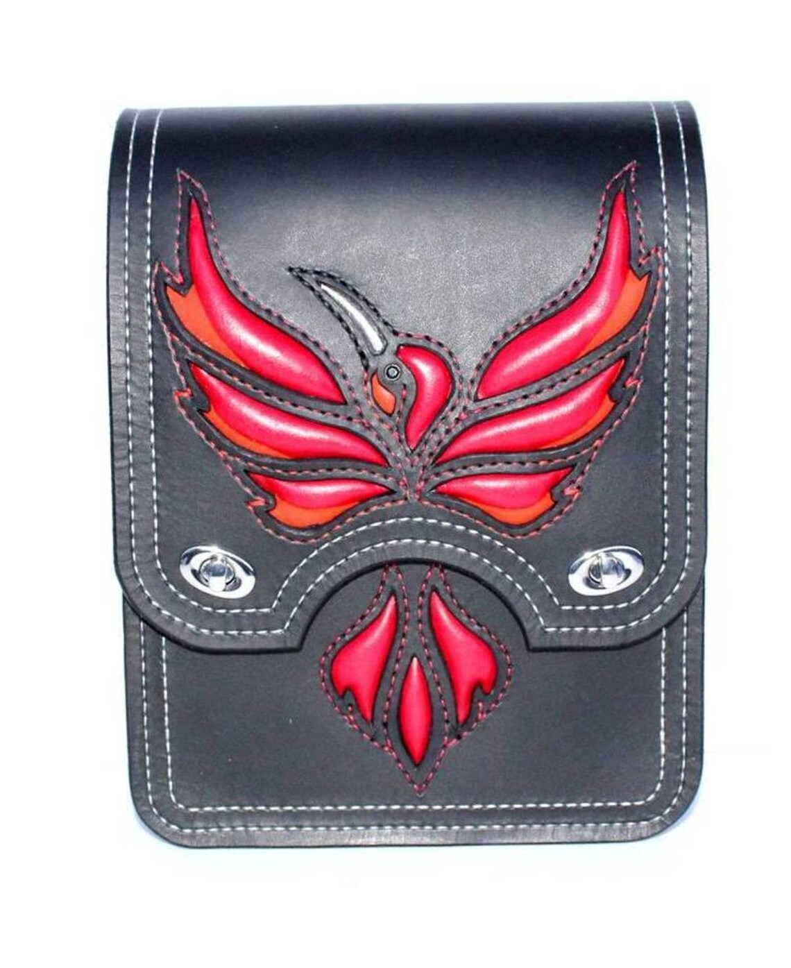 LARGE MOTORCYCLE SISSY BAR TRAVEL LUGGAGE BAGS W/ STUD Harley Indian Honda S