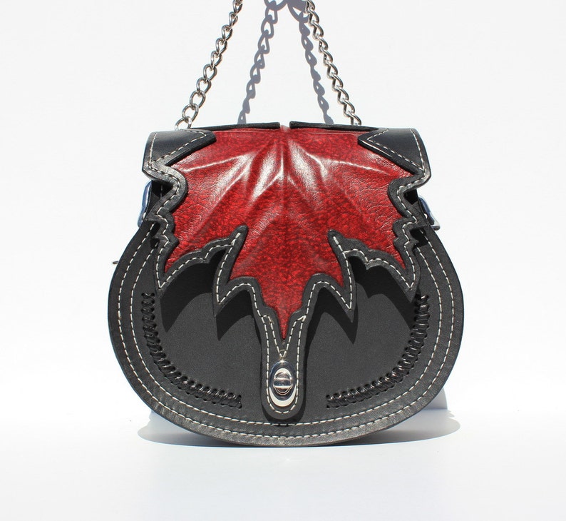 Canadian Red Maple Leather Crossbody Purse Belt Pouch Etsy