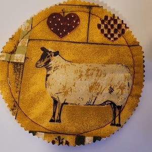 Americana Jar Lid Opener, Sheep Jar Gripper, Jar Gripper Material, Farm Animal Non-slip Lid Opener, Farmhouse Handmade Kitchen Gadget
