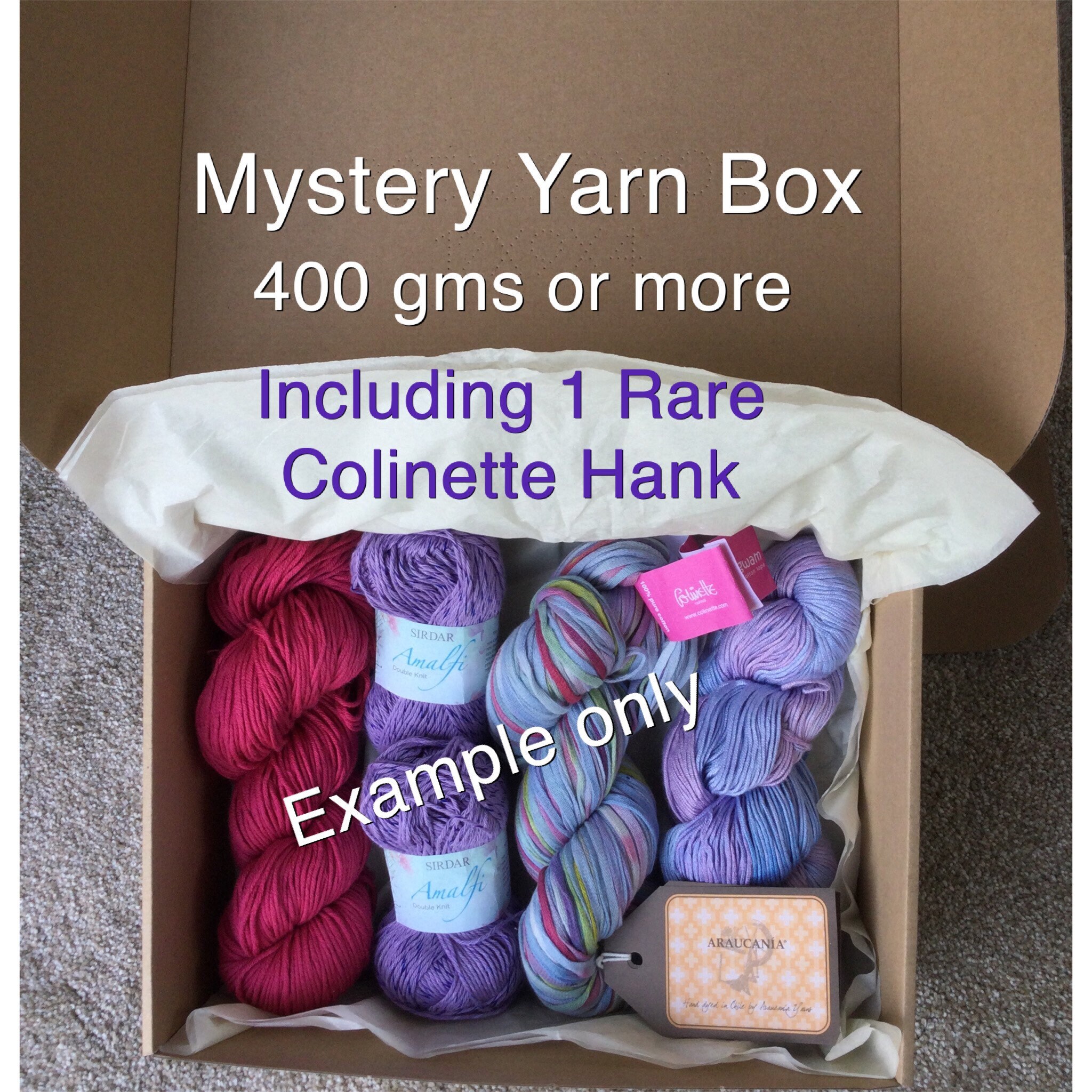 400gms or more Bargain Mystery Yarn Treat Box. Includes rare Etsy