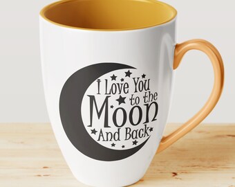 Moon SVG file, I love You to the Moon and Back SVG file, dxf file, pdf file, vector, digital file, laser template, cut file, vinyl template