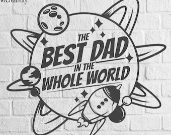 El mejor papá en formato SVG, archivo de corte para el Día del Padre, pegatina de papá en formato SVG, PNG y DXF para Cricut y Silhouette, el mejor papá del mundo.