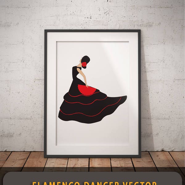 Flamenco Dancer vector Design Svg, Dxf, Ai, Png, Jpg, Cdr file - Digital instant Download