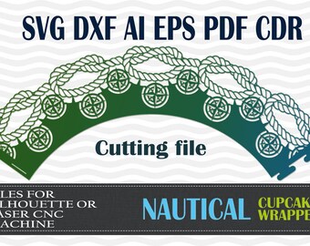 Nautical Cupcake Wrapper SVG: Rope Knot Design (Digital Download)