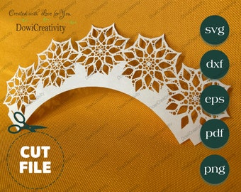 Poinsettia Cupcake Wrapper SVG: Laser Cut Template (Digital Download)
