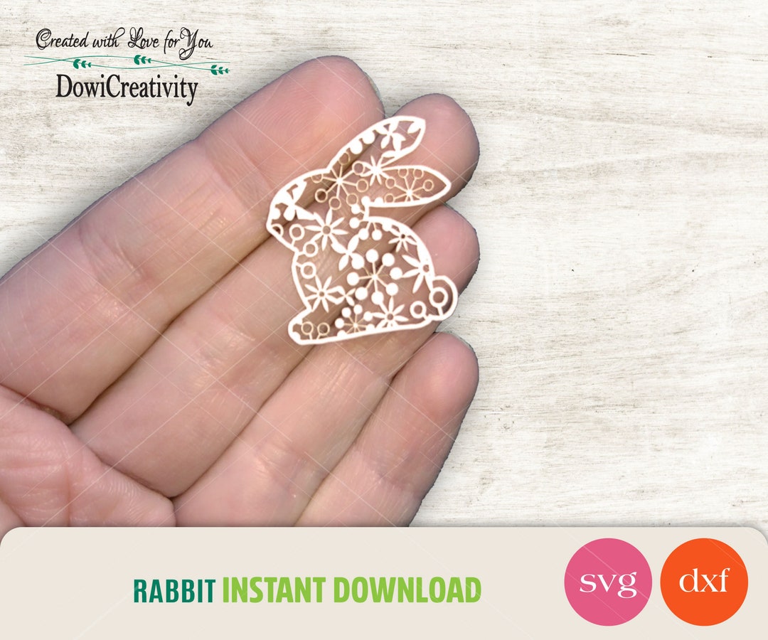 Rabbit Design, SVG, DXF, Silhouette Studio Sticker Svg File, Vector ...