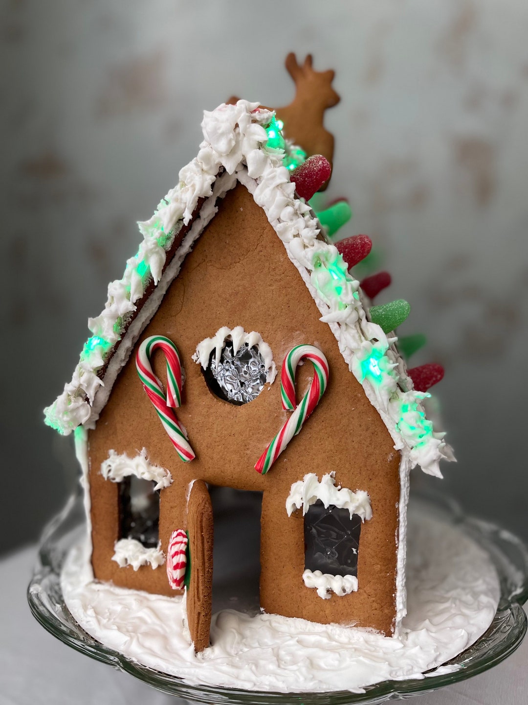 Christmas Gingerbread House Kit LED Lights and Edible Etsy