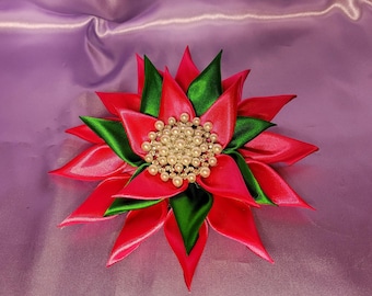 Fabric Flower Petal Brooch - Custom Order, Pendant, Pin, Brooch, Flower Pin, Flower Pendant