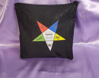 OES - Order of the Eastern Star - Fabric Makeup Bag - Personalized, Cosmetic Bag