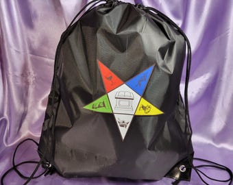 OES - Order of the Eastern Star - Drawstring Backpack, Nylon Backpack, Drawstring Backpack