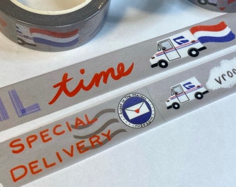 Mail Time Washi Tape - Happy Mail Washi Tape - Mail Truck- ORIGINAL design - cute washi tape