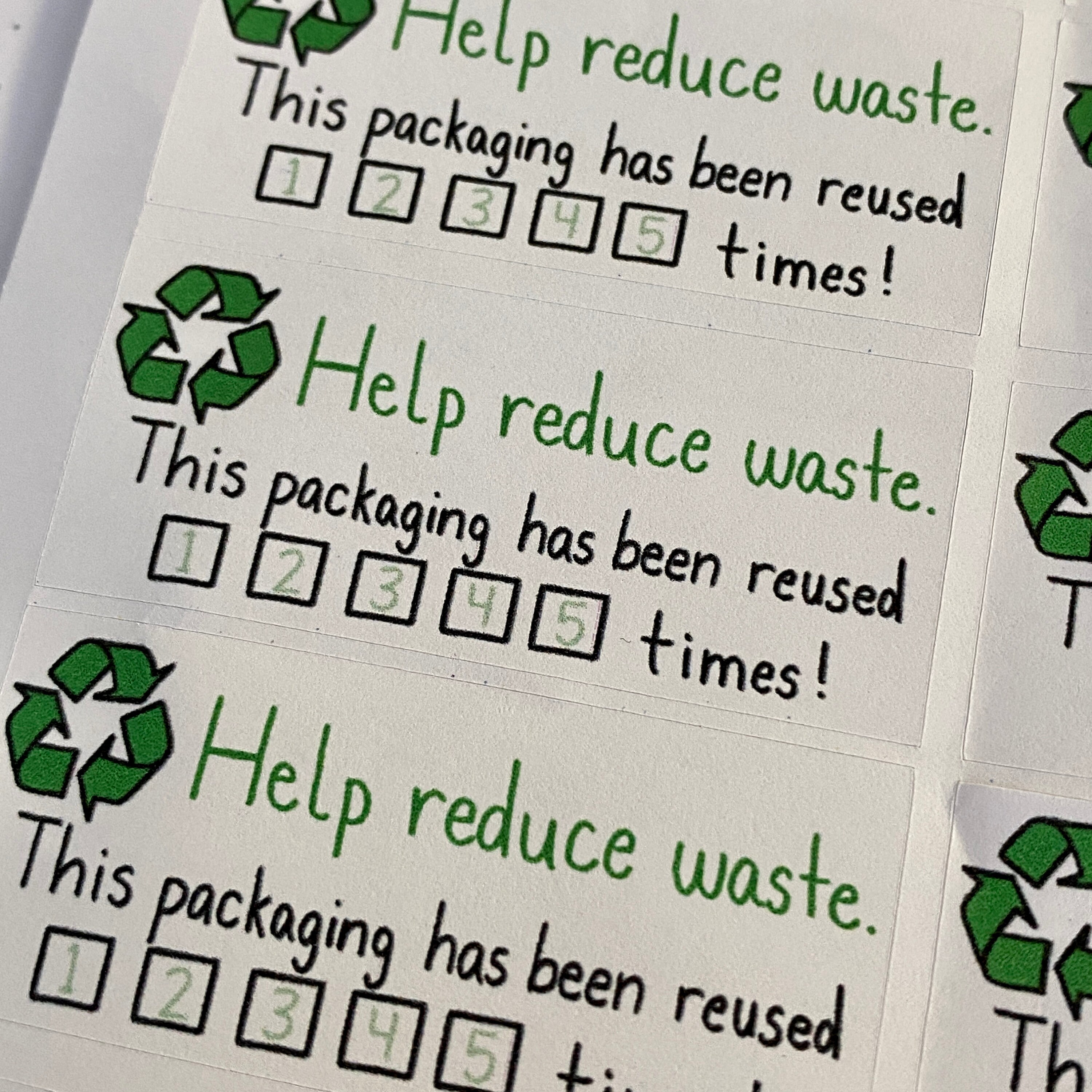 Reused Packaging Labels This packaging has been reused __ Etsy