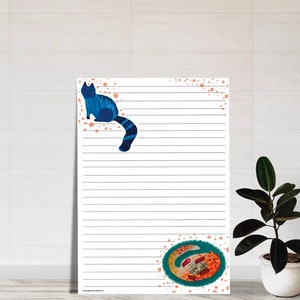 Printable Cute Cat Stationery Sets - Letter Writing Set - Whimsical - Cute - Pretty - Colorful - Quirky - Pen Pal Letter Set - Snail Mail