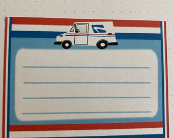 Mail Truck Labels- Cute Address Labels - Note Stickers- Pen Pal Address Labels - Pretty - Cute - Quirky