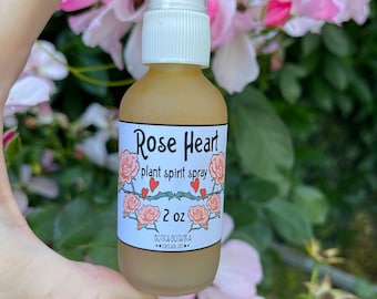 Rose Heart — Plant Spirit Spray — 2 oz — Rose Fragrance. Rose Flower Essence. Rose Quartz Essence. Rose Tincture. Plant Magic.