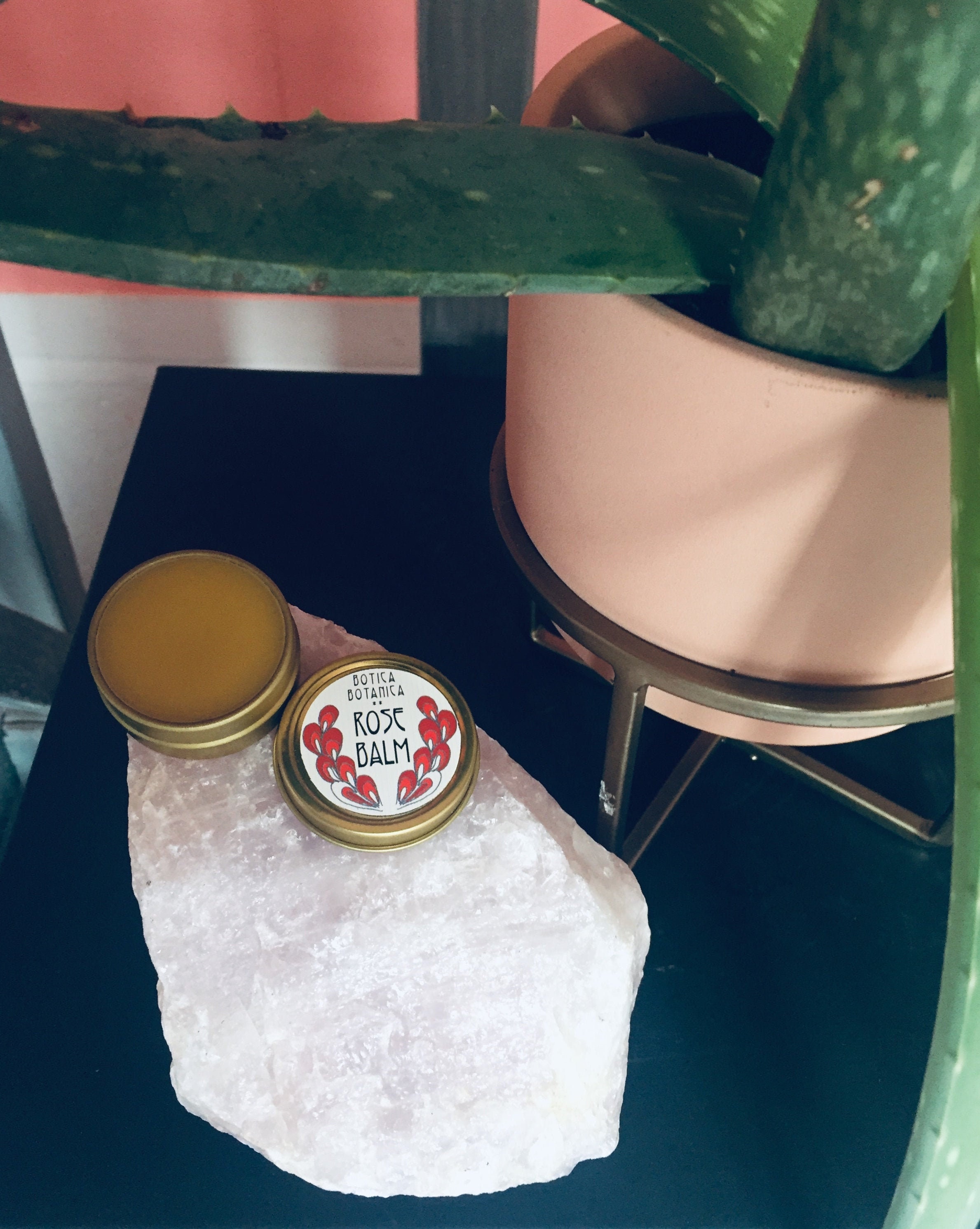 Rose Balm >> Allpurpose balm infused with botanicals >> .5 oz