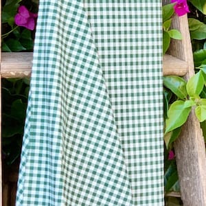 Green Gingham Check Plaid - Small Check - 100% Katoen - op maat gesneden - 44&quot; Breed - GRATIS VERZENDING
