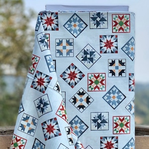 Mini Quilt Pattern - Light Background - Thistle Hill Collection - 100% Cotton - Premium Quality - 44&quot; Wide - FREE SHIPPING
