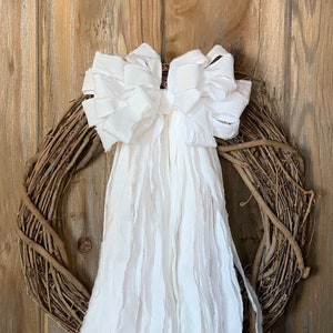 Hochzeit Kranz Schleife - Creme Schleife - Shabby Chic Schleife - Schleife Girlande Schleife - Hochzeit Girlande Schleife - Shabby Chic Schleife
