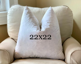 Feather Pillow Insert - 100% Downproof Cotton - Knife Edge - Feather  Hypoallergenic Fill - 22x22 - Premium Quality