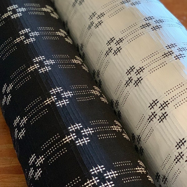 Black and White Upholstery Fabric - Cross Hatch Design - Woven 100% Cotton - Modern Farmhouse Style Fabric - 54" Wide