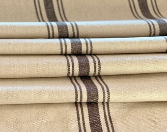 Getreidesack-Stoff-Bulk-Lager - Inlett-Stoff - French Country - Cottage-Bauernhaus-Stil - graue Streifen - 54 "Wide-1 bis 12 YD.