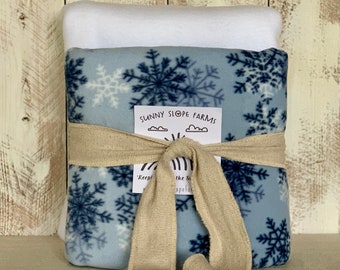 Personalizado No Sew Knot Tie Fleece Blanket Throw Kit - Manta de copo de nieve - Manta de corbata - Manta del día de la madre - Personalizar con nombre