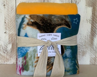 Personalizado No Sew Knot Tie Fleece Blanket Throw Kit - American Eagle Blanket - Tie Blanket- Patriotic Manta Gift - Personalizar con nombre