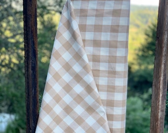 Buffalo Check Fabric - Buffalo Plaid Homespun Fabric - Farmhouse Style - Country Tea dye Black Red Green Cream - Cabin Rustic -Spedizione gratuita