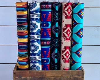 Canvas Fabric - Medium Weight - Spirit Trail Collection - Windham Fabrics - Native American Style - Southwest Fabric Serape Western Fabric