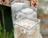 Glass Square Organization Jars - For Our Wood Storage Boxes - Perfect for Bathroom Organizers - Craft Room Organization - Desk Organization