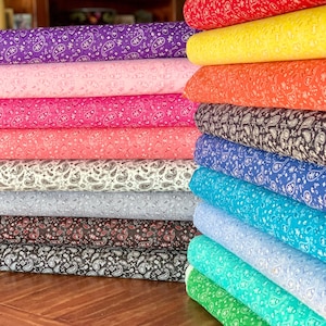 Collezione di tessuti Bandana Paisley - Rosso Viola Giallo Rosso Blu Verde Nero Rosa - 17 colori - tagliati su misura o Fat Quarter Bundle