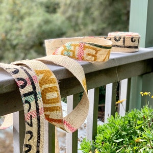 Coffee Sack Ribbon - Re-purposed - Upcycled Coffee Sacks into Unique One of a Kind Ribbon - Burlap Ribbon