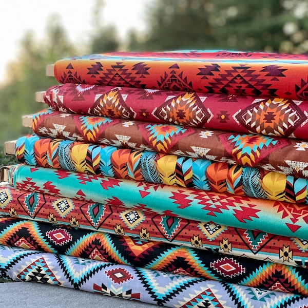 Native inspired Fabric - Native American style Fabric - Tribal style Fabric - Western Fabric - Native style Decor - Southwest Fabric