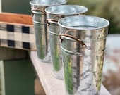Tall Galvanized Metal Pail - For Our Wood Storage Boxes - Perfect for Bathroom Organizers - Craft Room Organization - Desk Organization