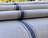 Grain Sack Fabric by the Yard - Ticking Fabric - French Country - Cottage Farmhouse Style - Blue Stripes - 54 quot Wide- - 1 to 12 YD. Cuts