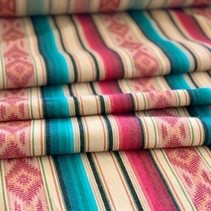 Faux Vintage Saddle Blanket Heavy Weight Twill Fabric - Ethnic Stripe - BOHO Ranch Fabric - Western Fabric - Southwest Fabric - Serape Style