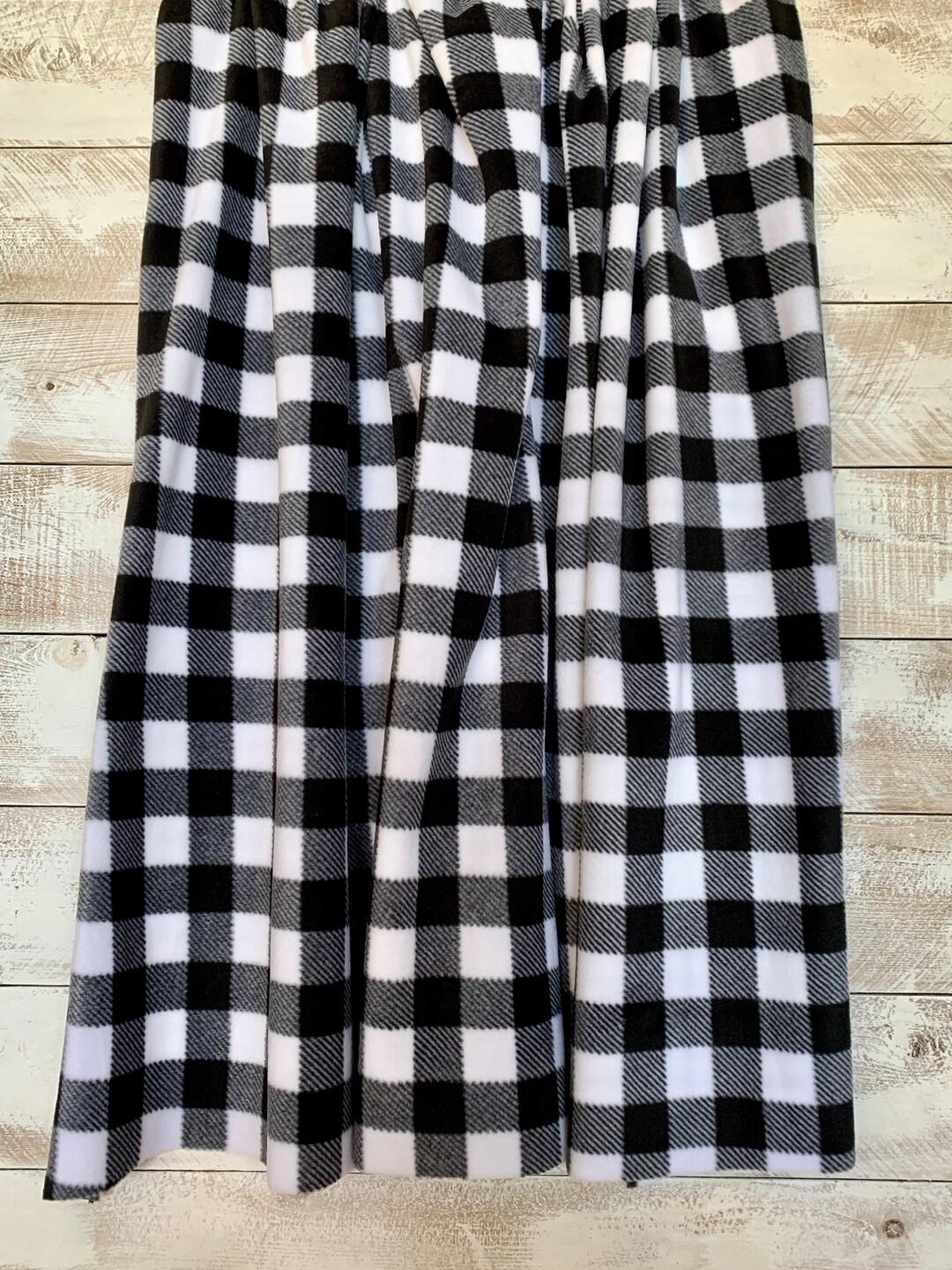 Black and white checkered fleece fabric sale