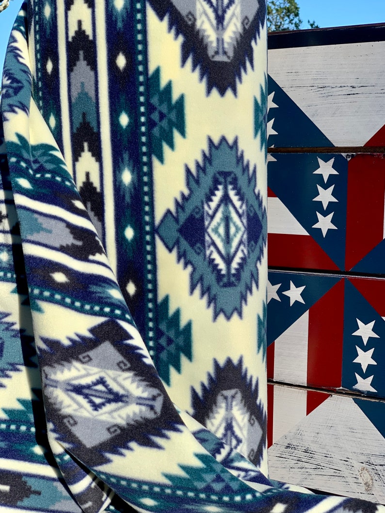 Fleece Fabric by the Yard Navajo Native American Anti Pill Etsy