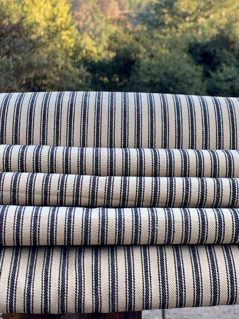 54 Ticking Fabric by the Yard Vintage Ticking Medium Etsy